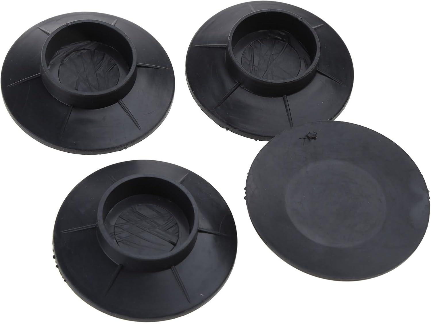 Patins anti-vibrations en caoutchouc, diamètre 100 mm, noir, lot de 4