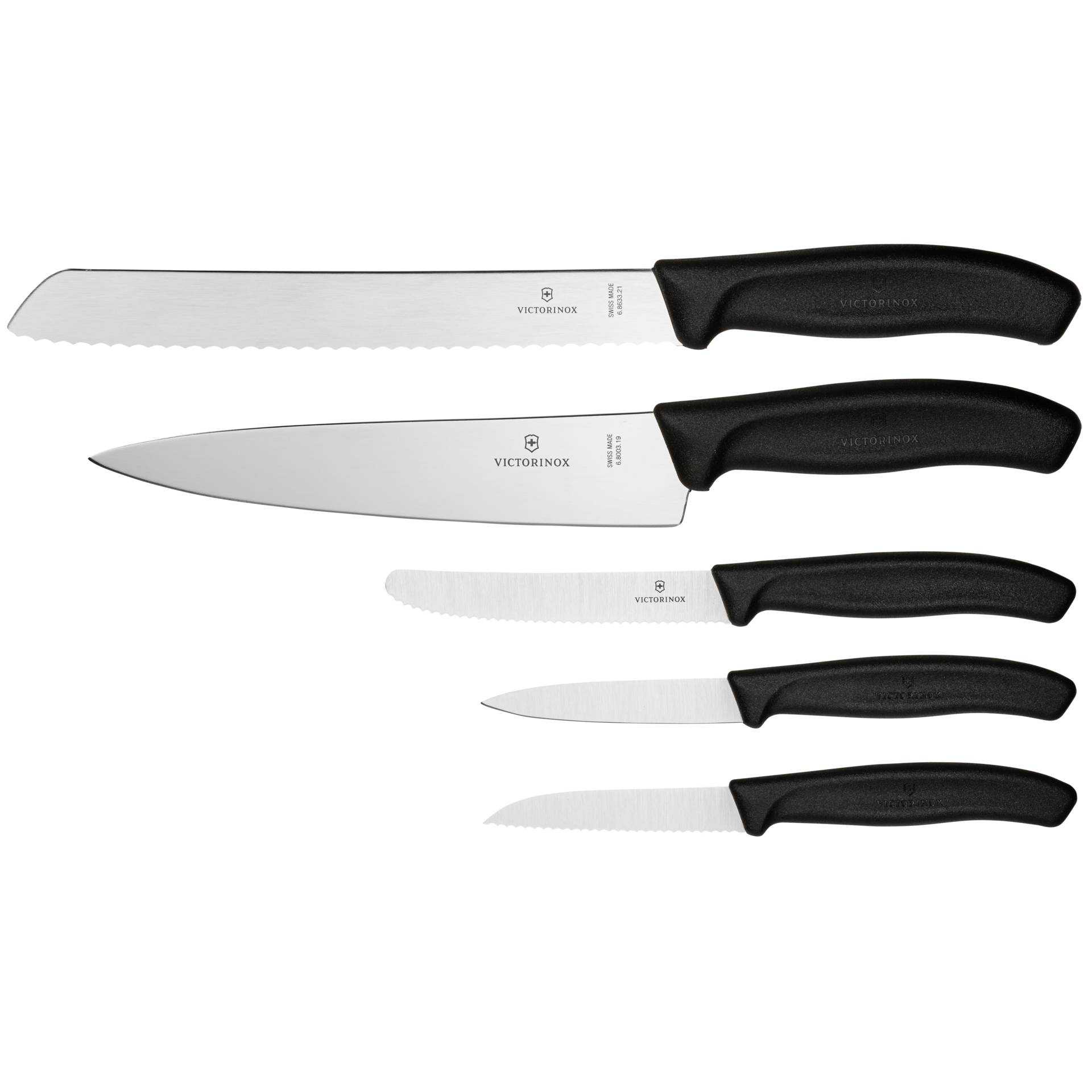 Victorinox Swiss Classic Küchenmesser Set, Küchengarnitur, 5-teilig, Extra Scharf, Swissmade, schwarz - Bild 4