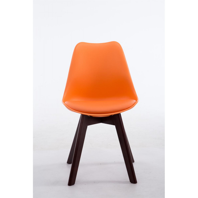 Clp - Besucherstuhl Borneo V2 Kunstleder Orange Walnuss
