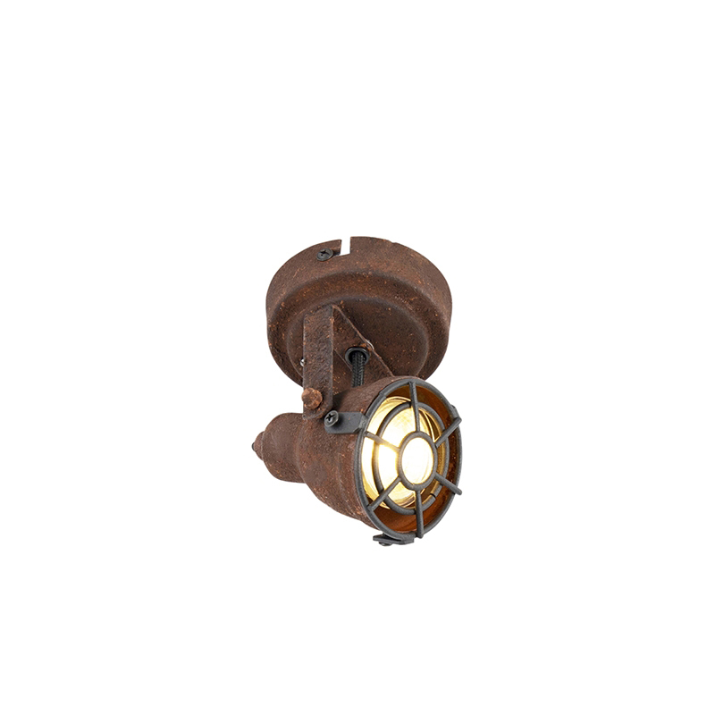 Qazqa Industrial Spotlight Rust Brown Rotatable And Tiltable - Sorra