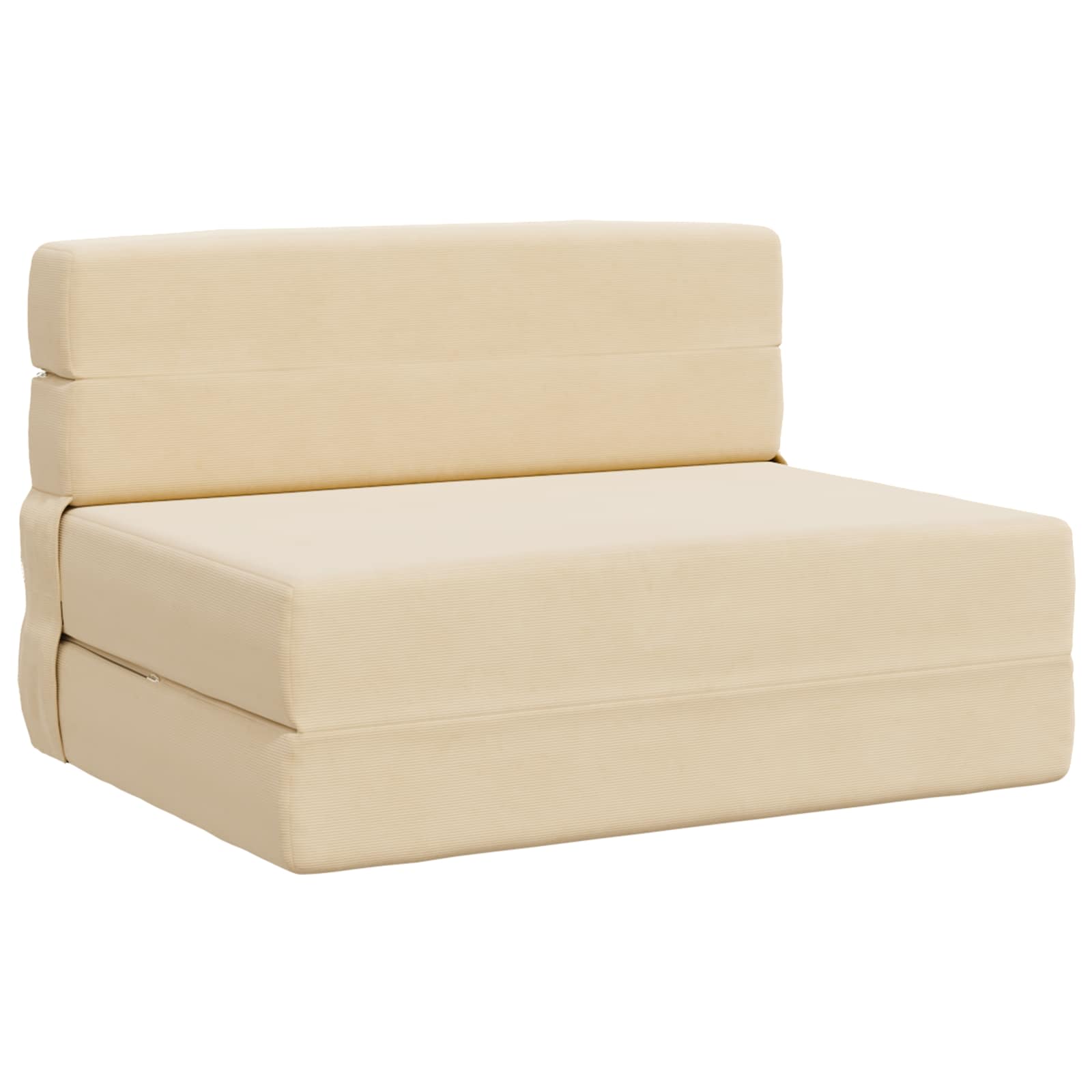 Foldable Sofa Bed Cream 100 X 80 X 60 Cm Fabric Vidaxl