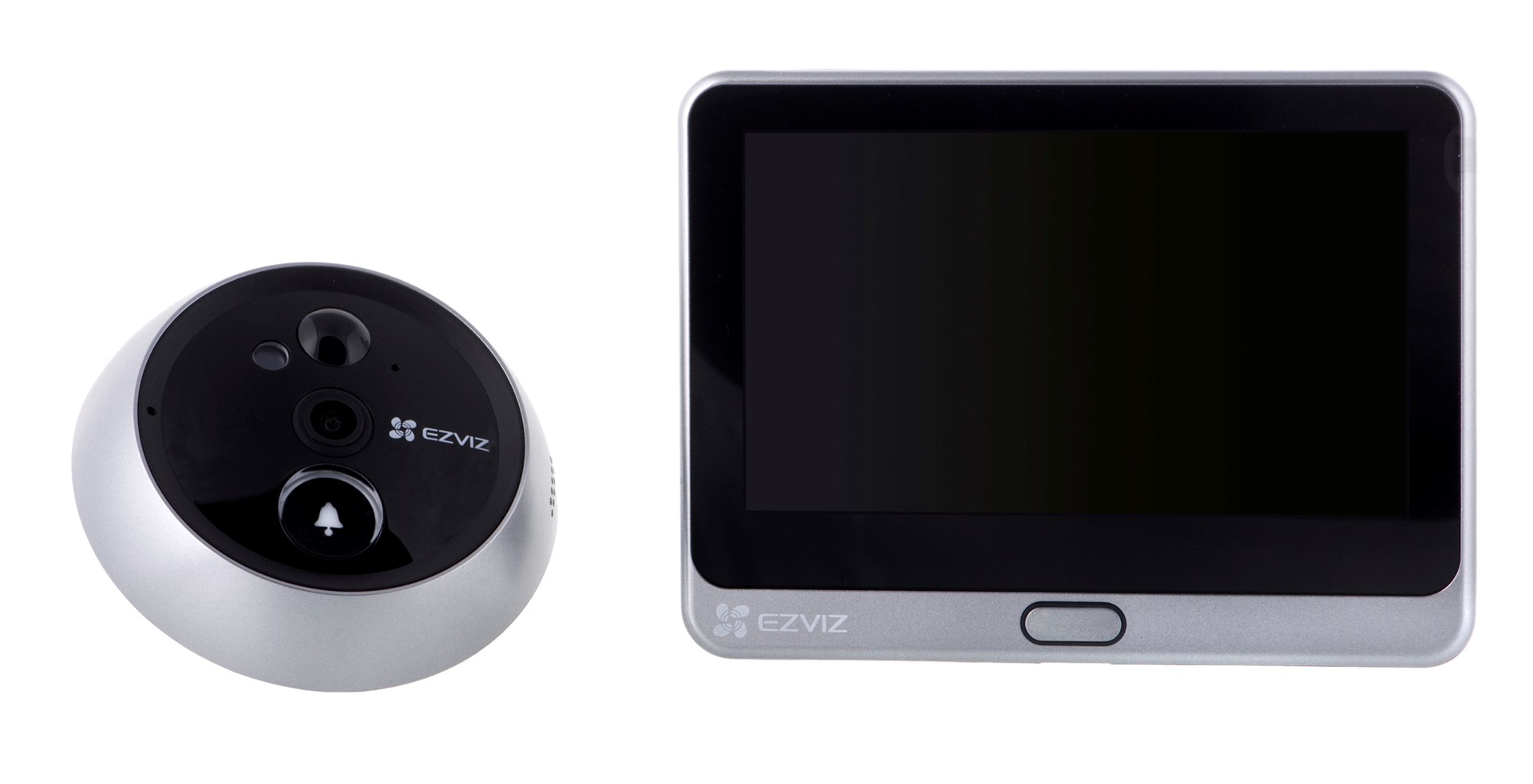 Ezviz Versilbert Cs-Dp2c Wi Fi 1080P Smart Guckloch, Hd-Videoqualität, Komplett Kabellos, Mit 4,3-Zoll-Farb-Touchscreen-Display