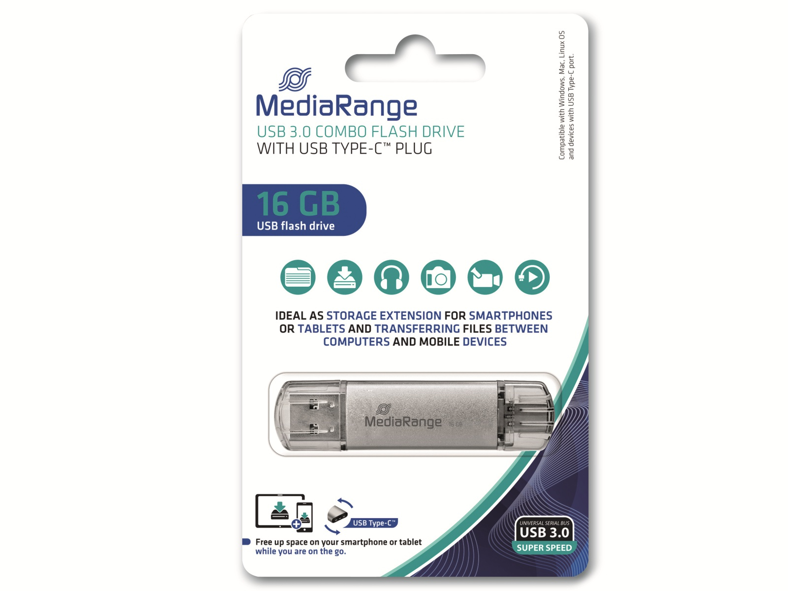 MediaRange MR935 USB-Stick 16 GB USB 3.1 combo mit ~E~ - Bild 6