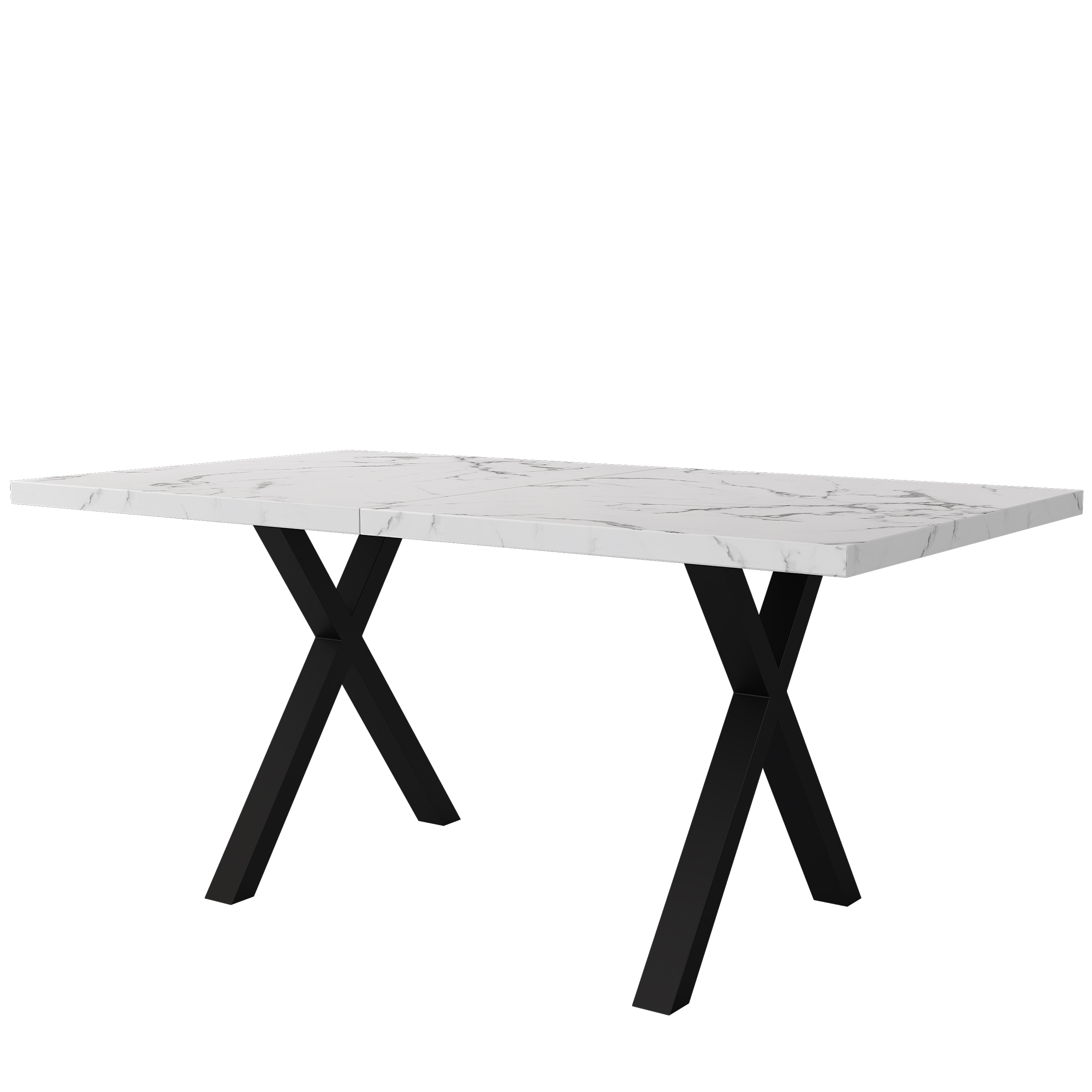 Stilvora Esstisch Aus Mdf Mit Gekreuzte Beine - 140×80×76 Cm, Modernes Minimalistisches Design, Weiß