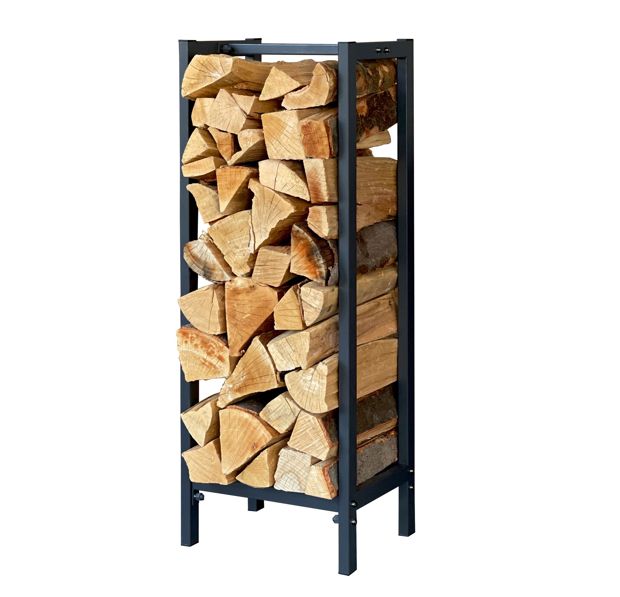Quick-star - Metall Kaminholzregal Anthrazit 33x25x90cm Garten Kaminholzunterstand Kaminholzlager Stapelhilfe