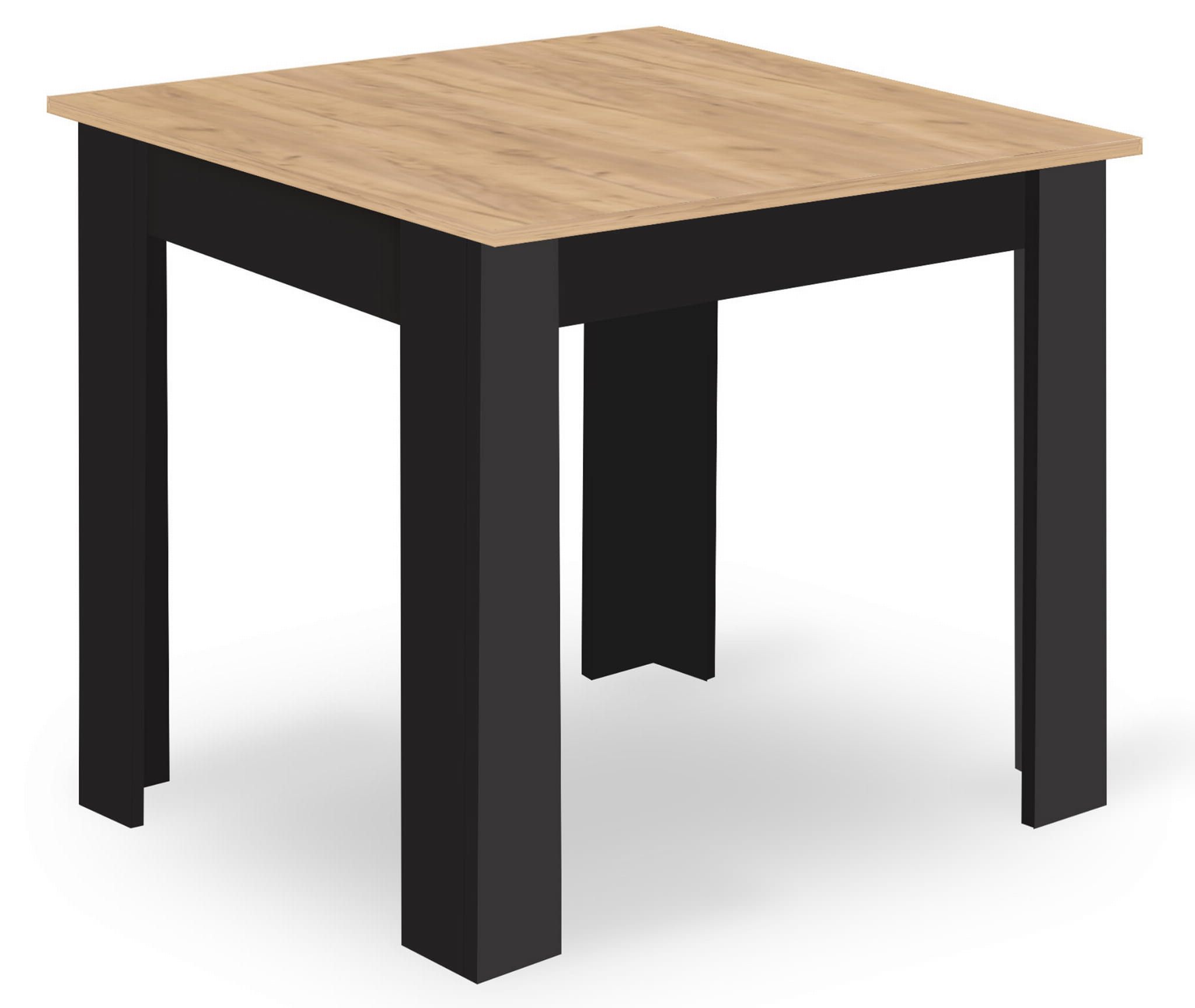 Akord Np 80x80 Artisan Tisch, Schwarze Beine