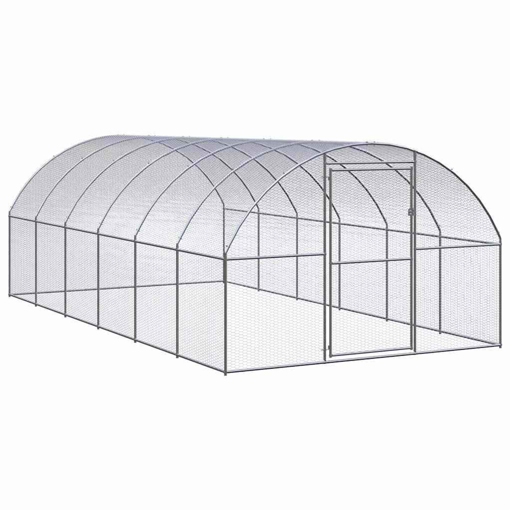 Vidaxl Versilbert Outdoor-Hühnerstall 3X6x2 M Verzinkter Stahl