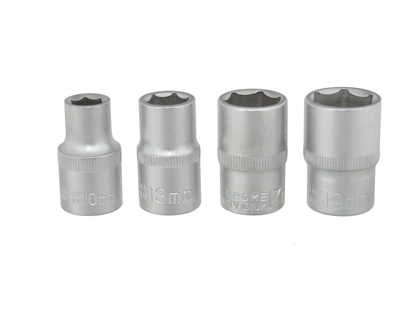 Import 4-teiliger Steckschlüsselsatz 1/2" (10-13-17-19 Mm) (20)