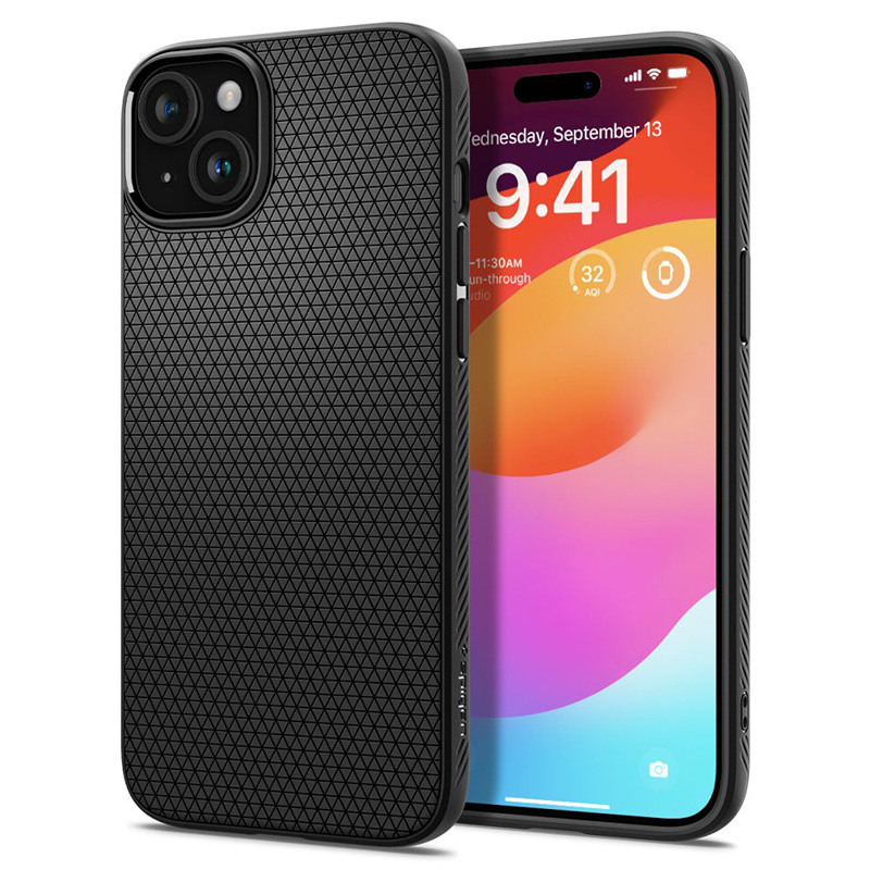 Schwarz Spigen Liquid Air Iphone 15 Plus Matt - Bild 3