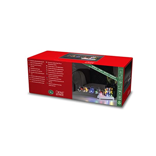 Scenario Led Pupazzo Di Neve Con Slitta Per Cani, Timer 6h, 10 Diodi Colorati, Funzionamento A Batteria, Interno – 4242-000 - Konstsmide
