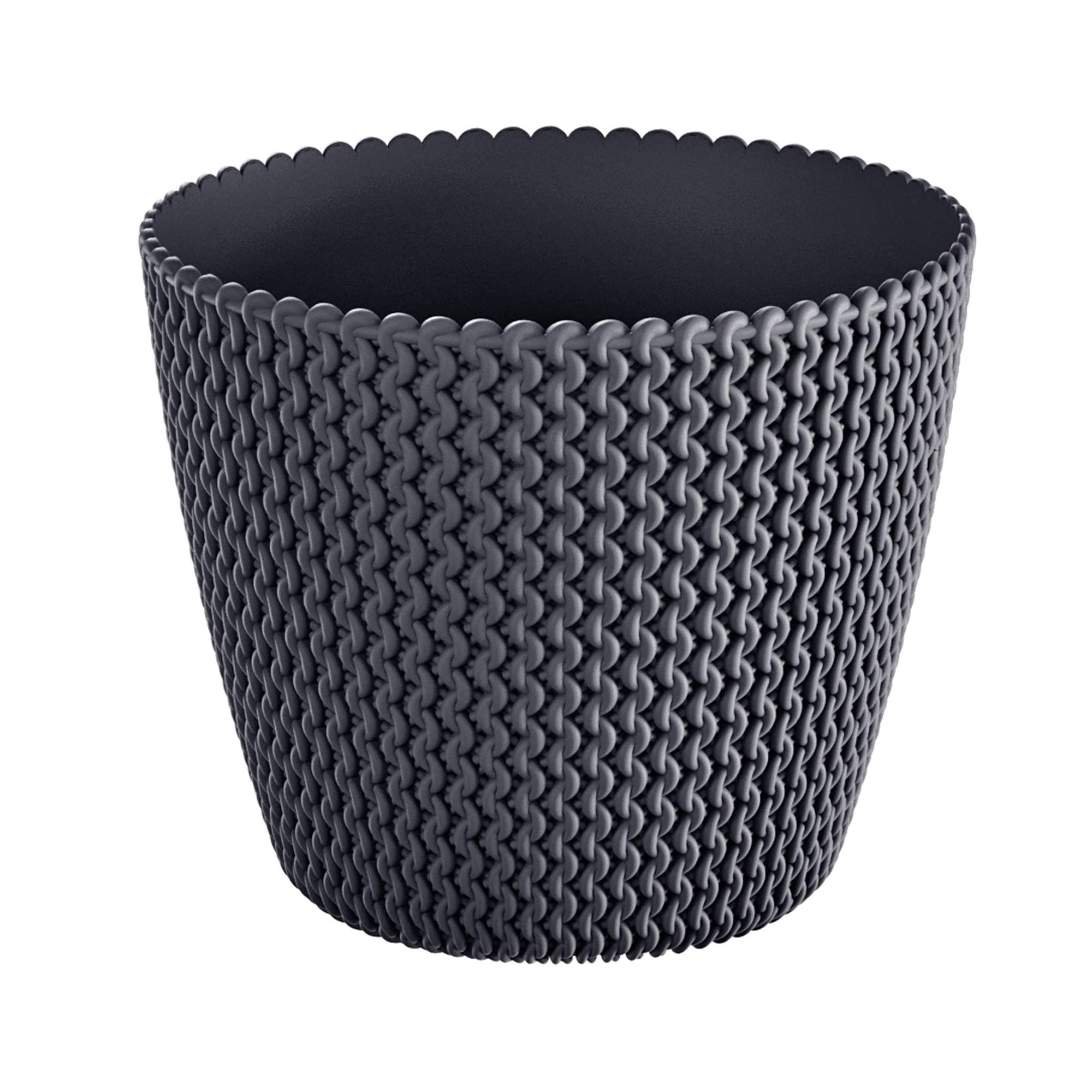 Norma Blumentopf in Strickoptik ca 5 Liter Anthrazit, Blumentöpfe von Powertec Garden - Bild 3