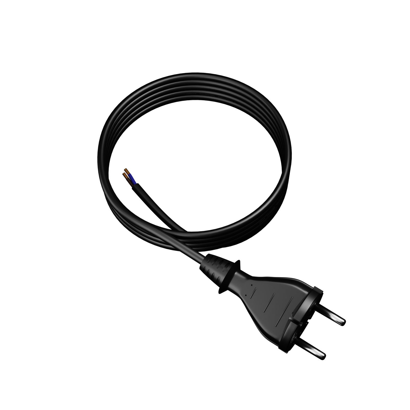 Oem Schwarz Gummistromkabel Mit Geradem Stecker, 4,5 M, 2 X 1,5 Mm², Typ E, 16 A