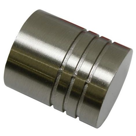 Gardinia Weiß Endknopf Zylinder Zu Stilprogramm Chicago, Ø 20 Mm, Edelstahl-Optik, 2-Er Pack