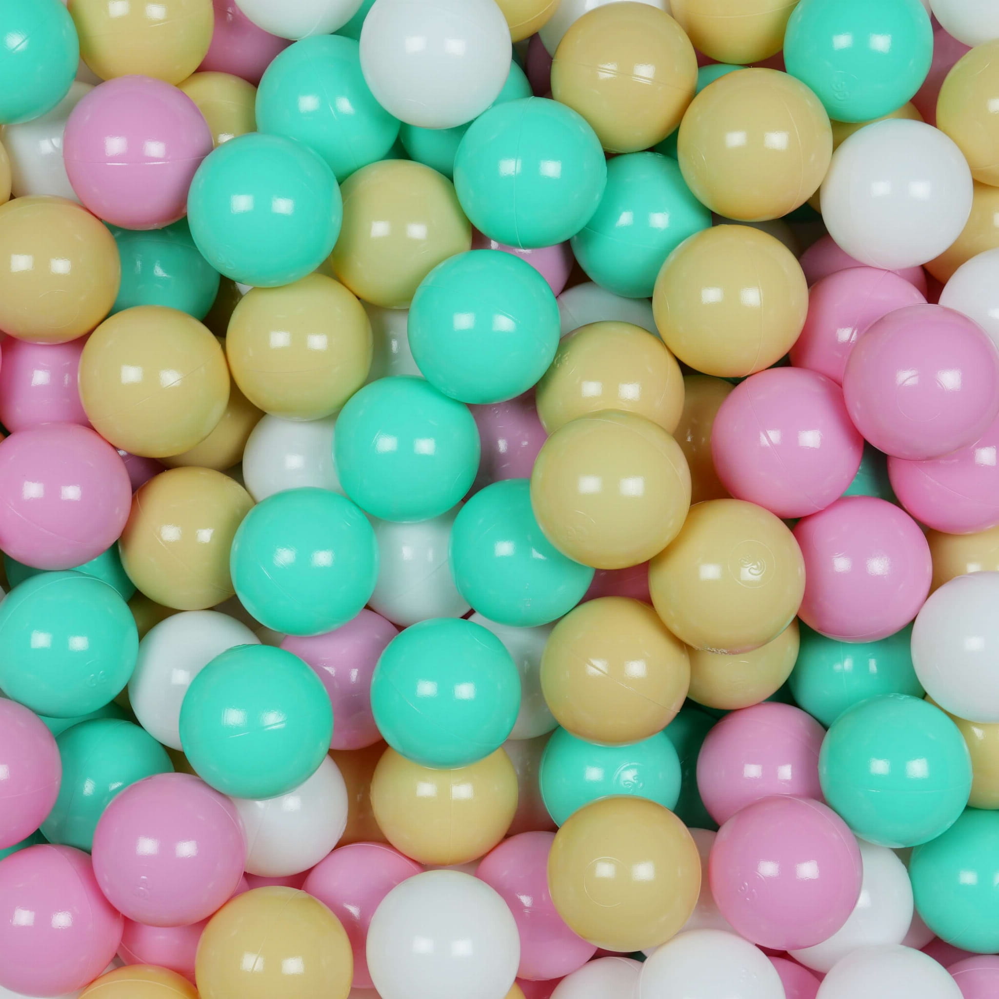 Palline Giocattolo �7cm 25 Pezzi Bianche, Menta, Beige, Rosa Cipria OEM