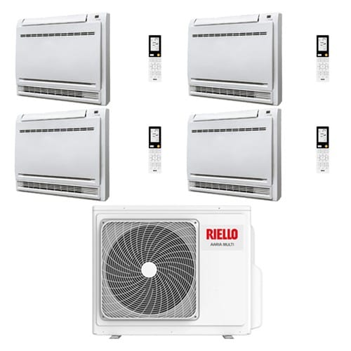 Climatizzatore Condizionatore Riello Console Quadri Split Inverter R32 9000 + 9000 + 9000 + 9000 Btu Con U.e Aaria Multi 590 Pi Classe A++/a+