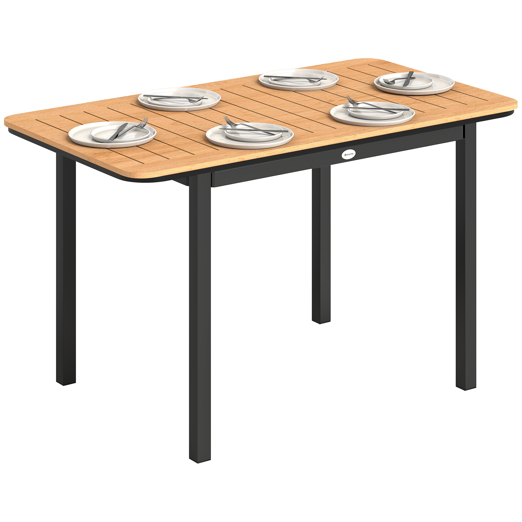 Outsunny – Table De Jardin Rectangulaire 127x70 Cm – 6 Personnes