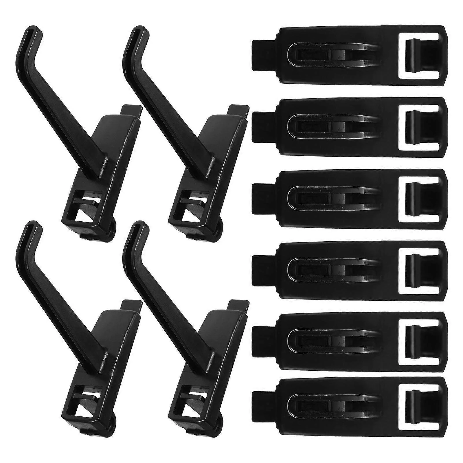 Crochets muraux pour panneau perforé, support d'outils en plastique noir, lot de 10
