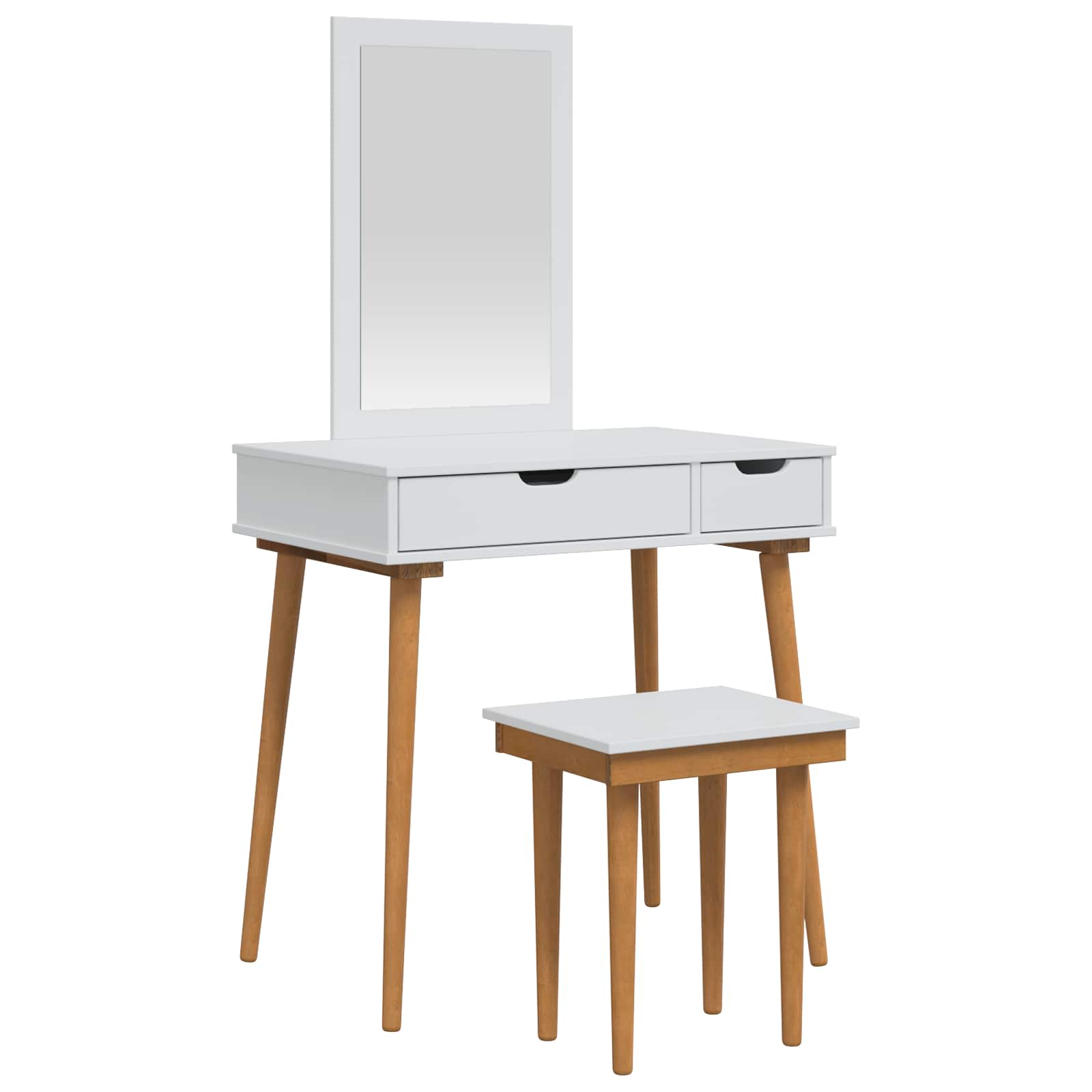 Vidaxl Weiß Dressing Table Set Fauske 3 Pcs White 76 X 50 X 143 Cm