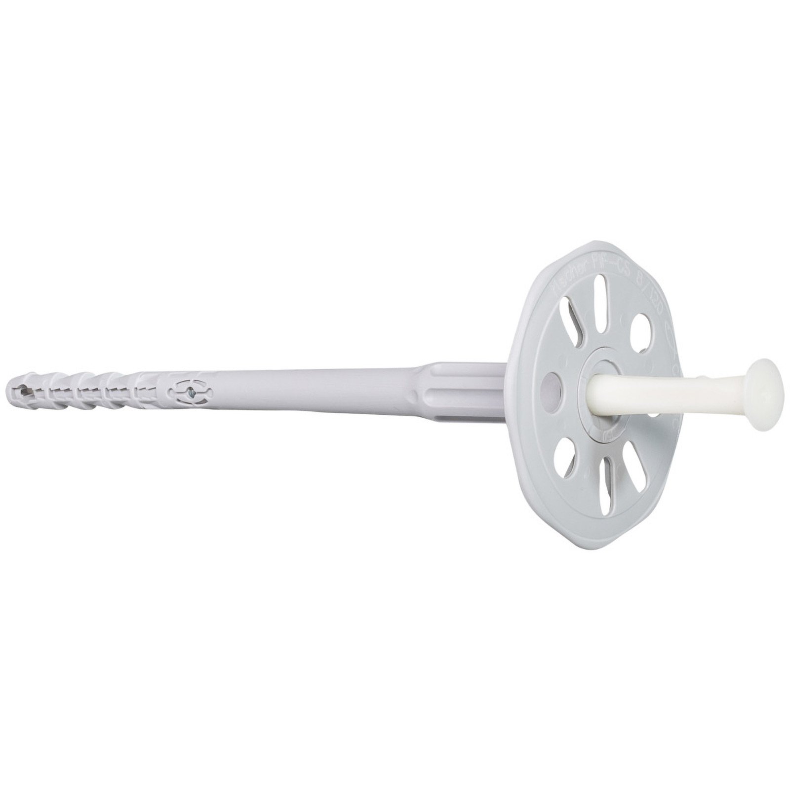Fischer - Dämmstoffdübel Mit Kunststoffnagel Pn8/60 - Dämmstoffteller Mit Nagel Für Dämmung Bis 190mm, Weiß