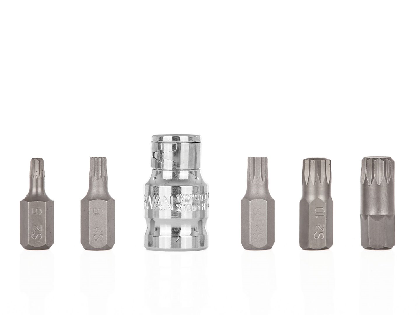 Import 6-teiliges Set Vielzahnschraubendreherbits M5-m12 (10/100)