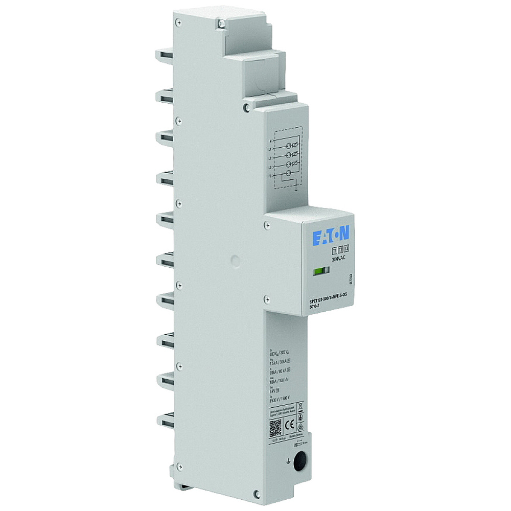 Eaton Blitzstrom- Und Überspannungsableiter Für 40-Mm-Sammelschiene, Tn-S/Tt, 3P, 7,5 Ka (10/350) Μs, Klasse I + Ii + Iii/Typ 1 + 2 + 3, Ep-501041 - Image 5