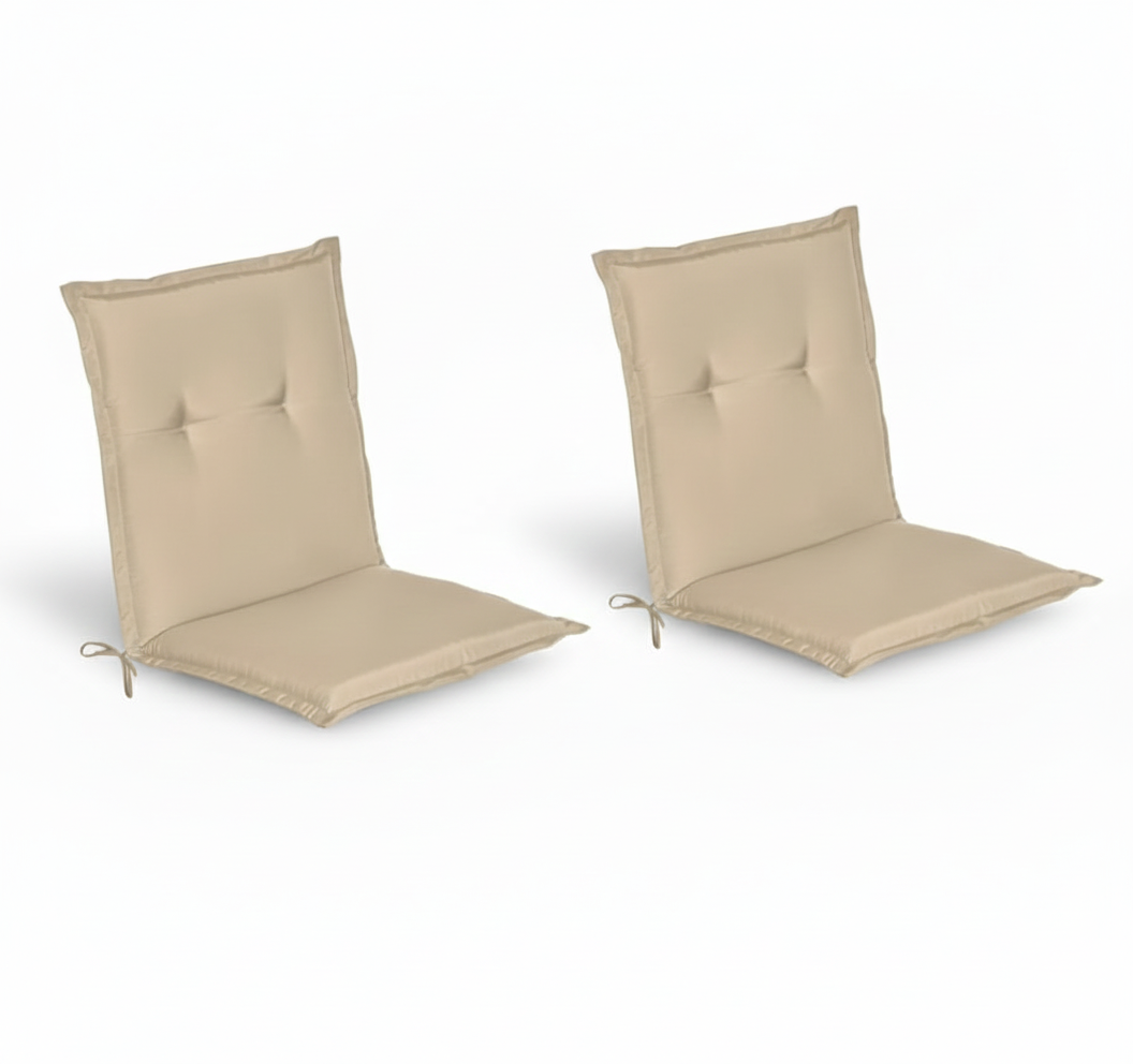 Lot De 2 Coussins À Bas Dossier Pour Chaise De Jardin Loft Nl 100x50x6cm Naturel