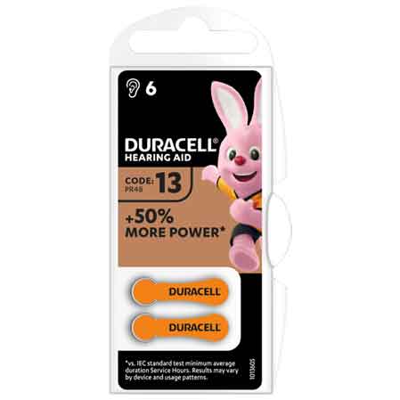 Duracell Batterie Für Hörgeräte 'easy Tab 13' Blister 6 Stück