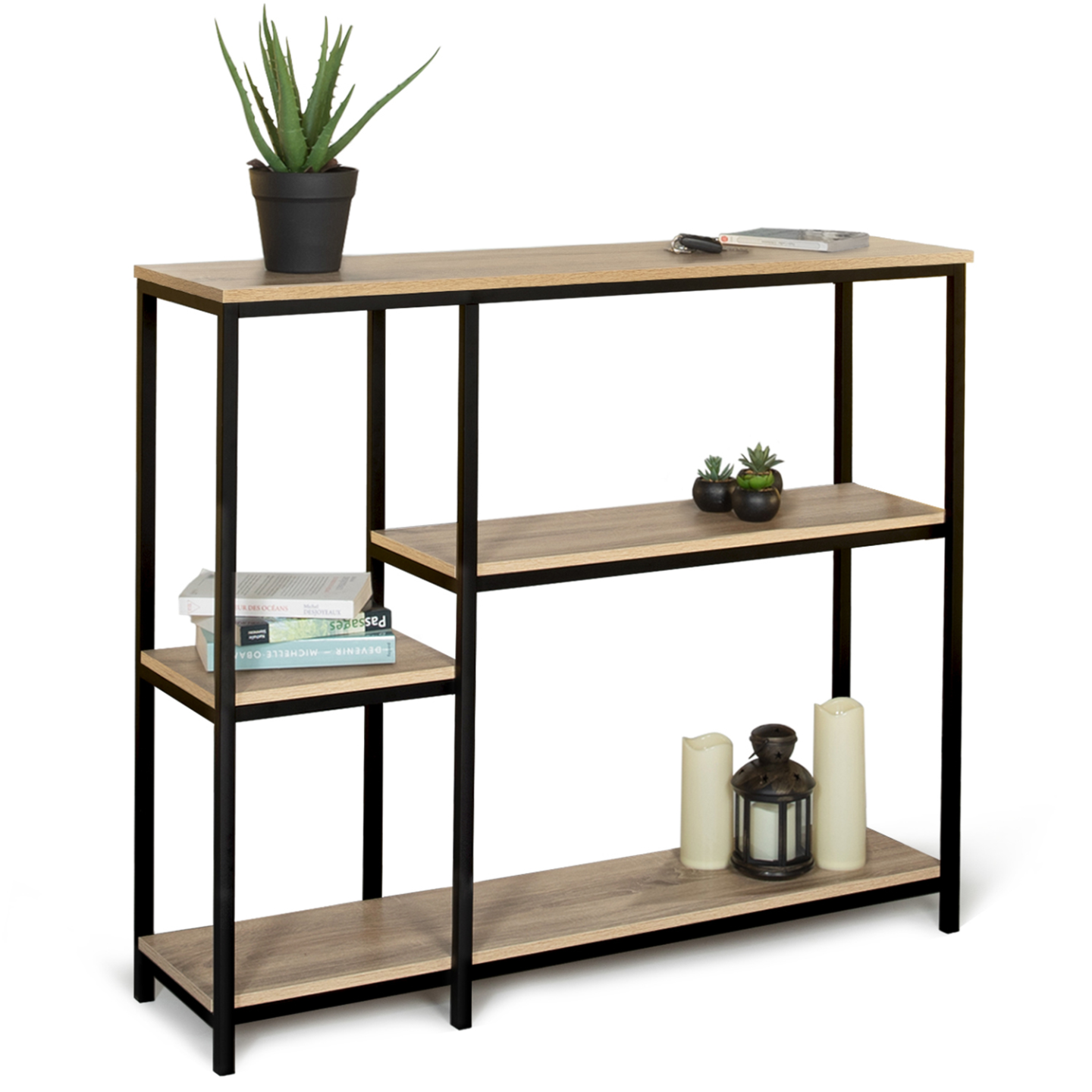 Idmarket - Console Étagère Bibliothèque Detroit Design Industriel