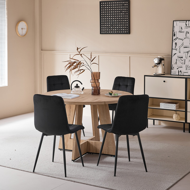 Wokaka Lot Table Et Chaises Style Nordique - Table Ronde De 120 Cm