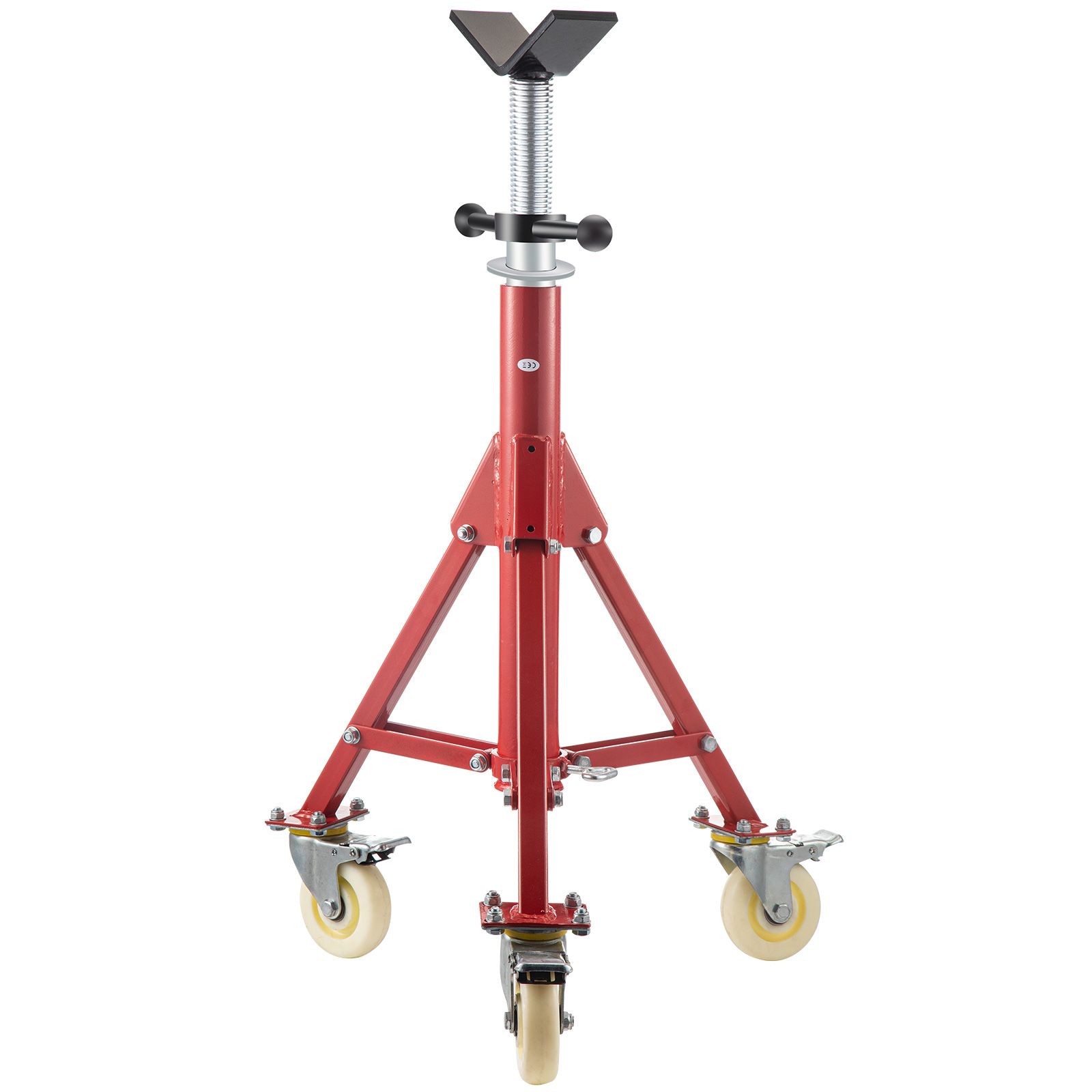 Support de tuyau réglable en acier robuste, tête en V, charge 1134 kg, roulettes, pliable