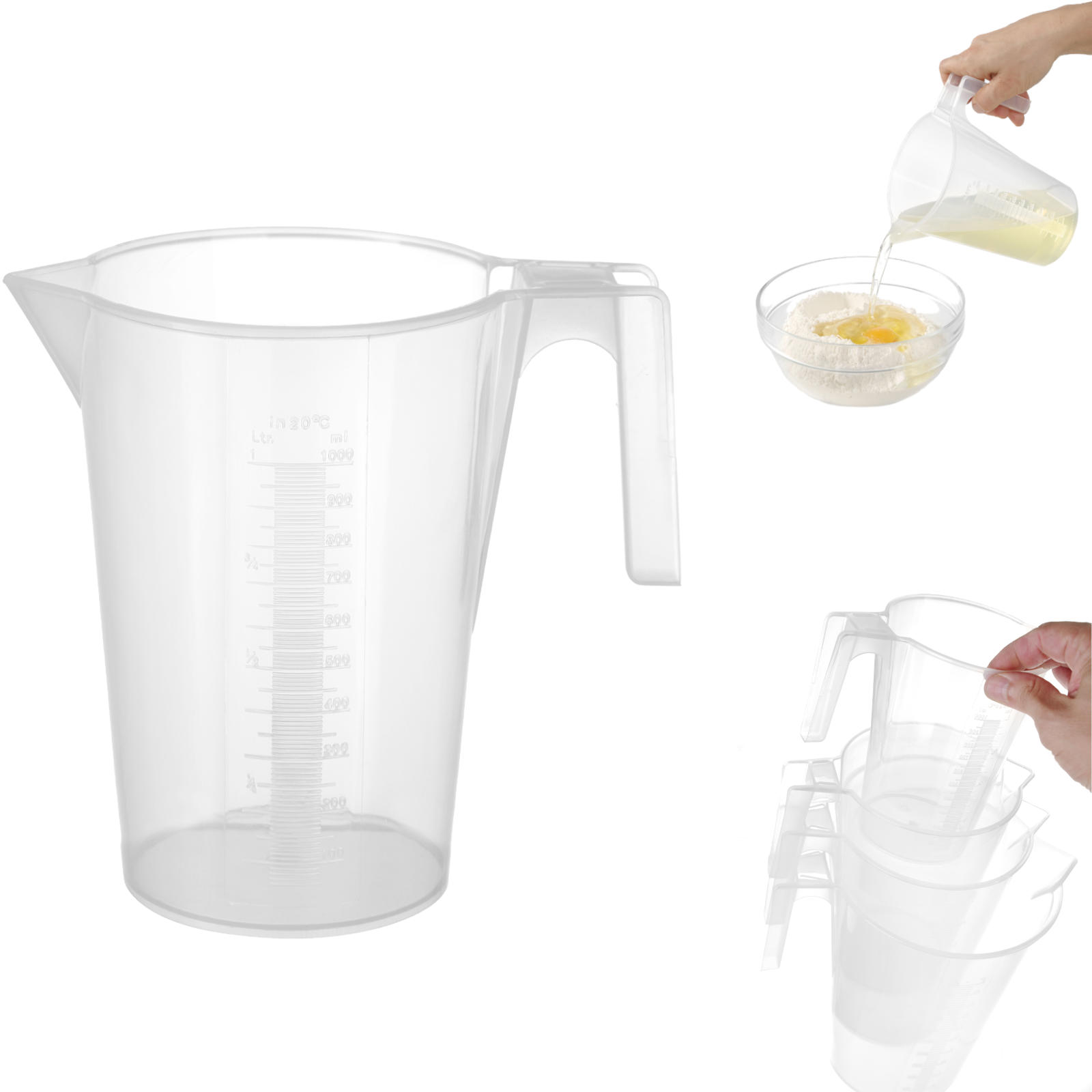 Hendi Küchenmessbecher Mit Messbecher Aus Polypropylen, Stapelbar, 1 L - 567821