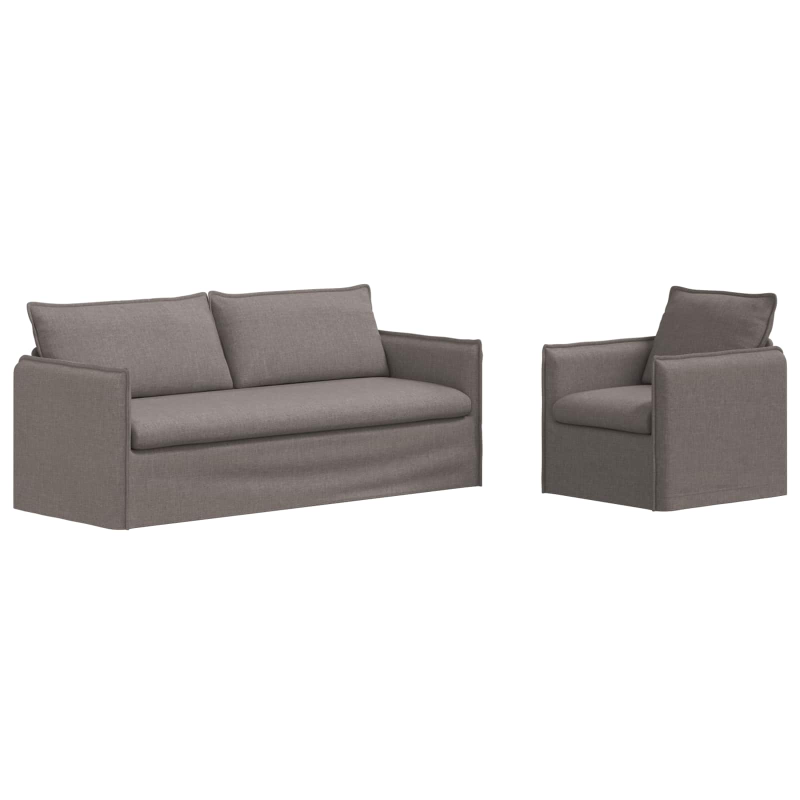 Sofa Set 2 Pcs Taupe 196 X 82 X 85 Cm Fabric Vidaxl