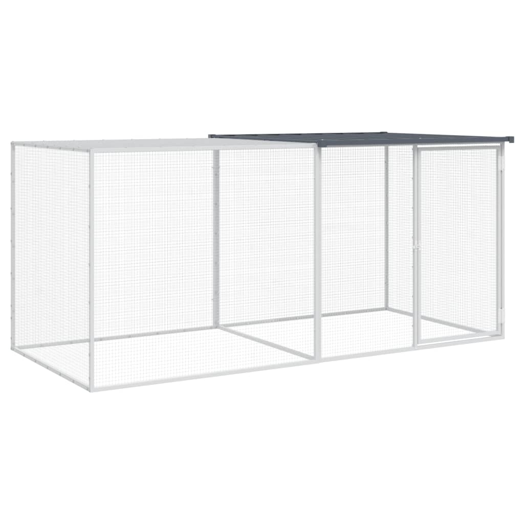 Hühnerkäfig Mit Dach Anthrazit 203x98x90 Cm Verzinkter Stahl Vidaxl