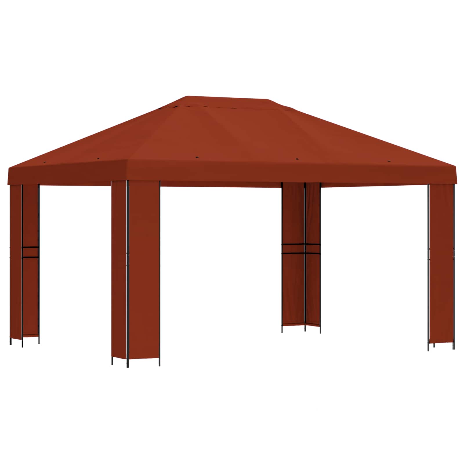 vidaXL Cenador 4 x 3 m Terracota Poliéster y Acero 190 Gsm