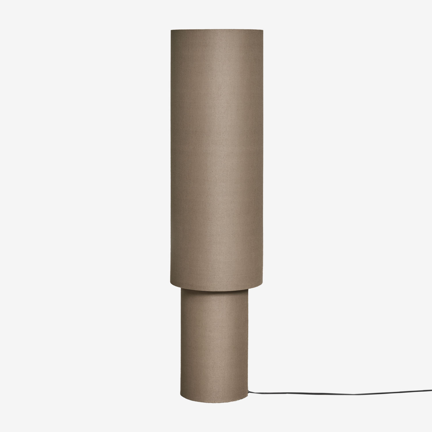 Sklum - Lampadaire Gioura En Lin Et Fer Gris Taupe ↑125 Cm