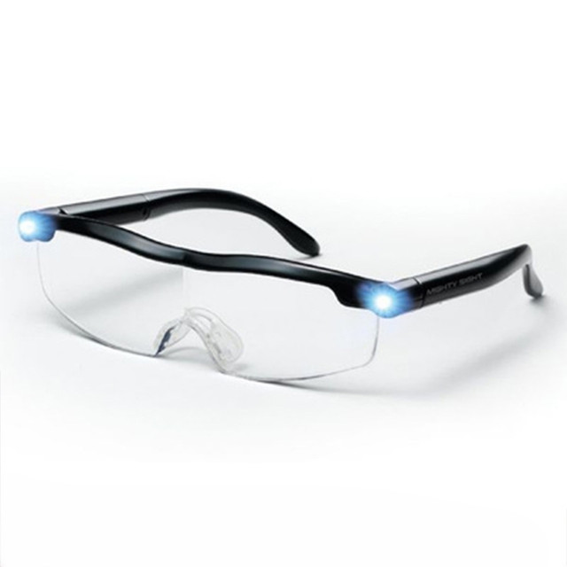 Loupe de lecture à LED, grossissement 1,6x, correction +2,5x, mains libres