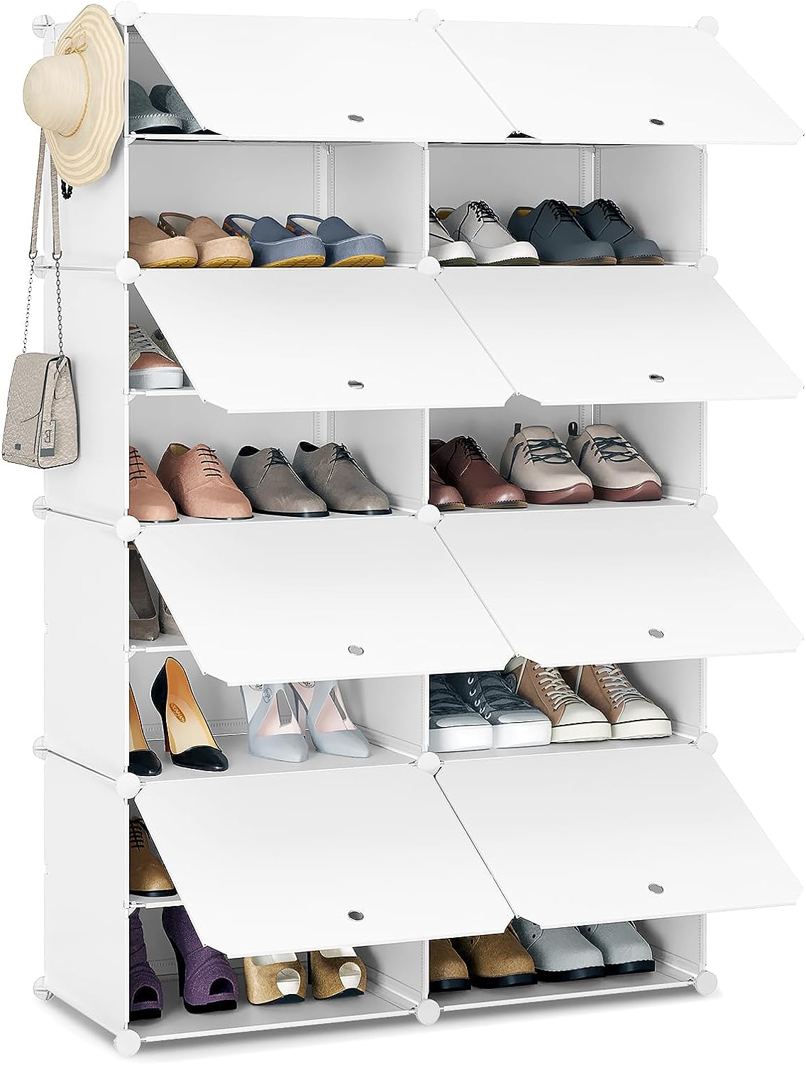 Woltu – Meuble À Chaussures Empilable 8 Compartiments – Rangement En