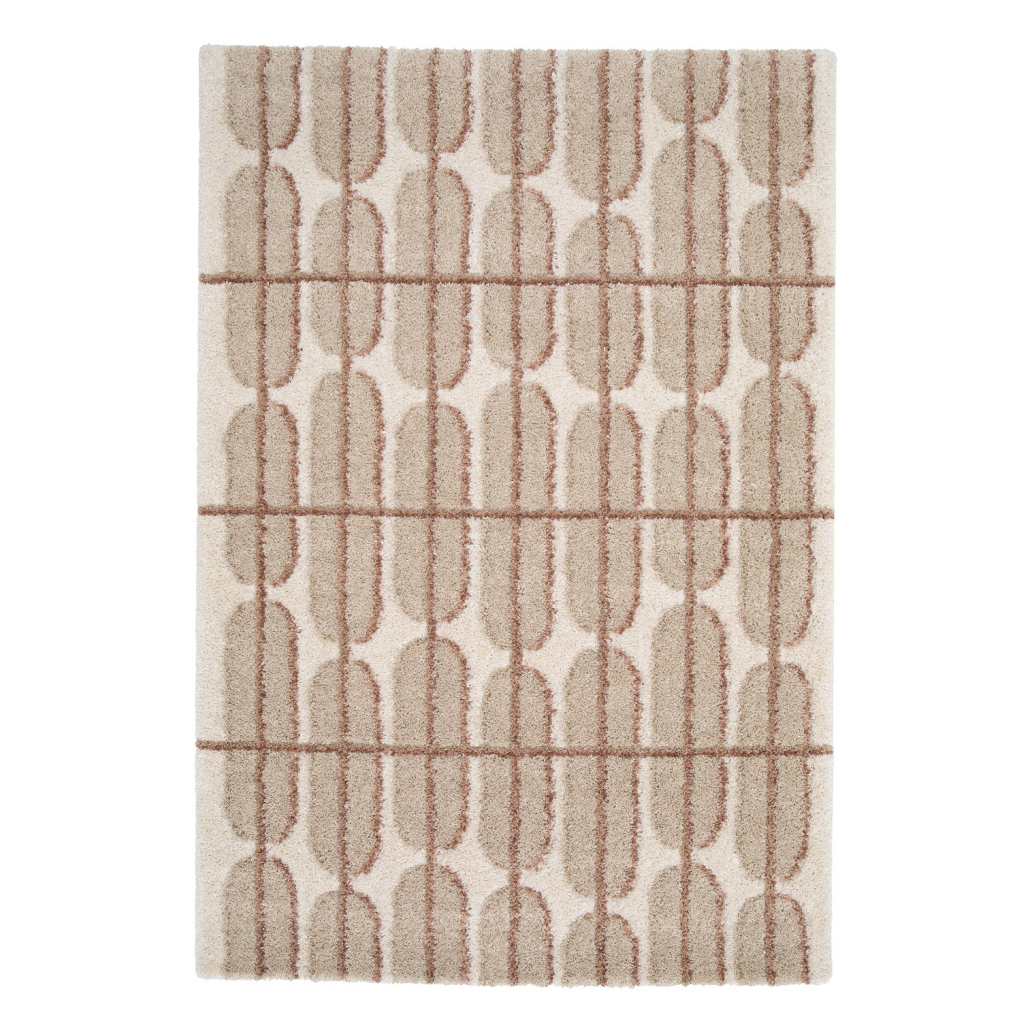 Sweeek Indoor Rug With Beige, Cream, And Pink Graphic Pattern 230x160 Cm - Ocea