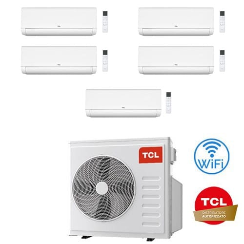 Climatizzatore Condizionatore Tcl Breezein Serie P9 Wifi R32 Penta Split Inverter 9000 + 9000 + 9000 + 9000 + 18000 Btu Con U.e. Mt4250 Classe A++/a+