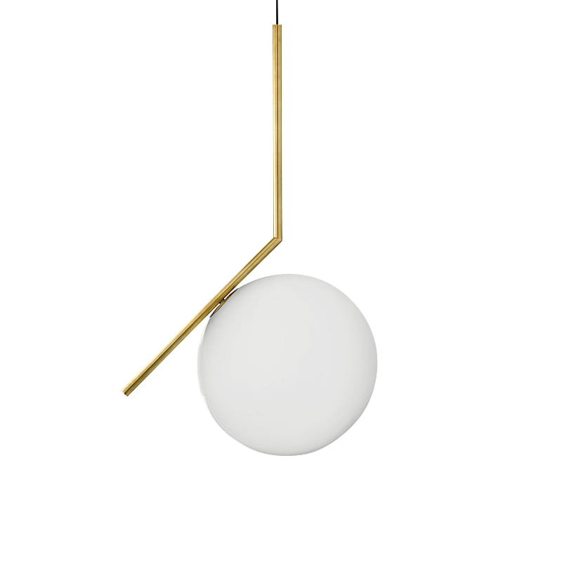 Boule Laiteuse 20 Cm - Lampe Suspendue Moderne, Laiton, Or