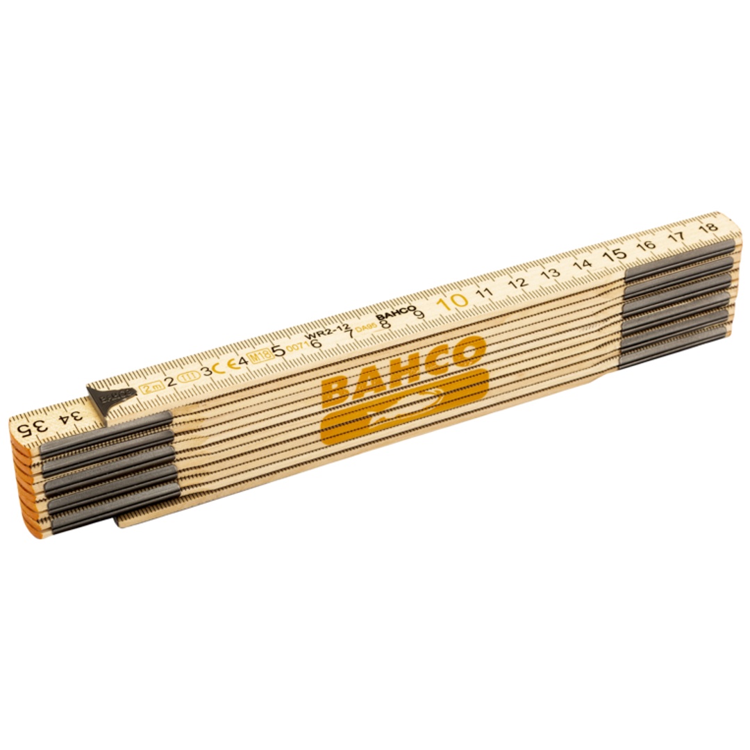 Bahco Gliedermaßstab, Holz, 12 Glieder, Metrisch 2 M