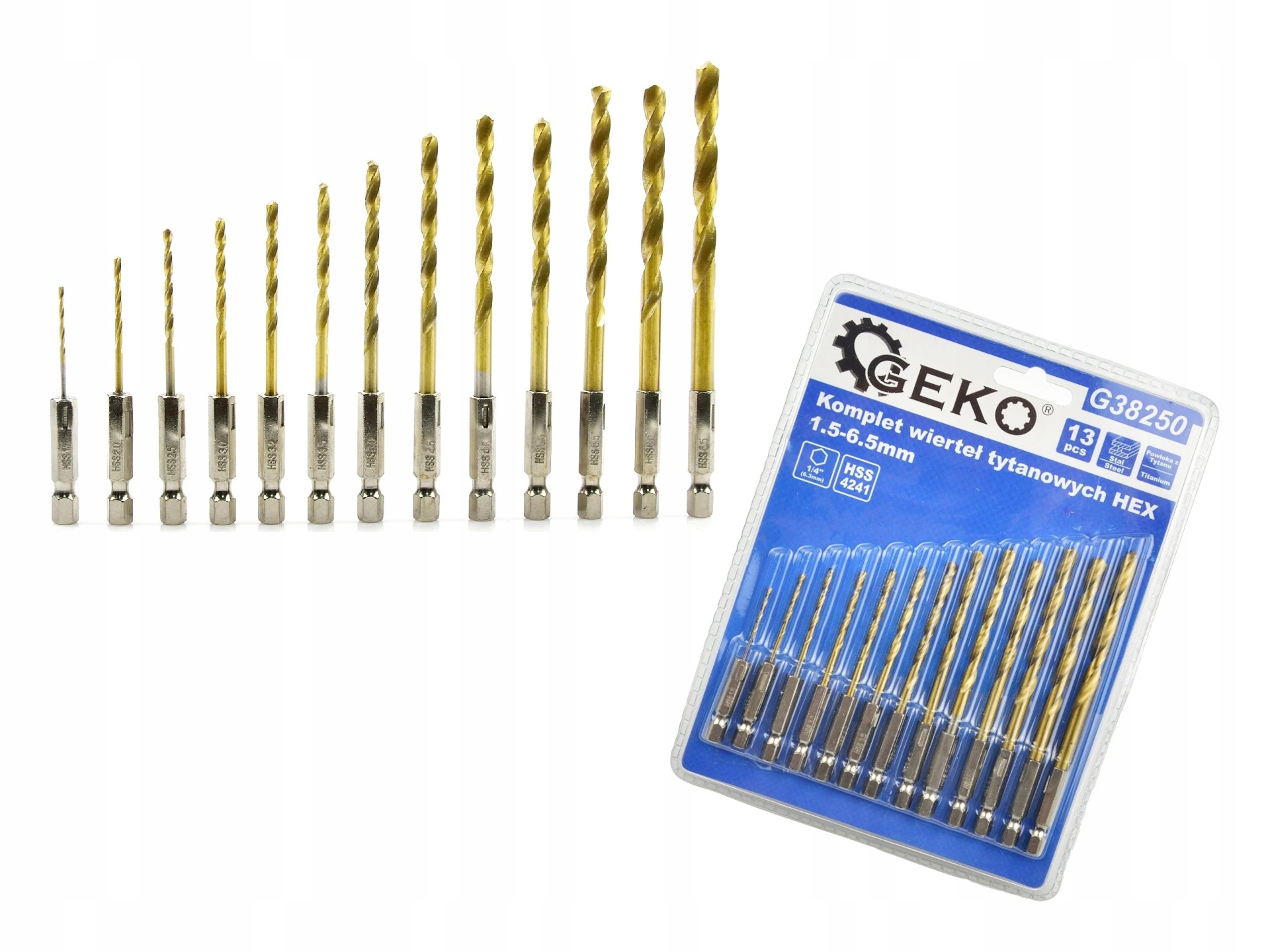 Import Bohrer Geko Titanium Drill Set 13 Stück Titanbeschichtung