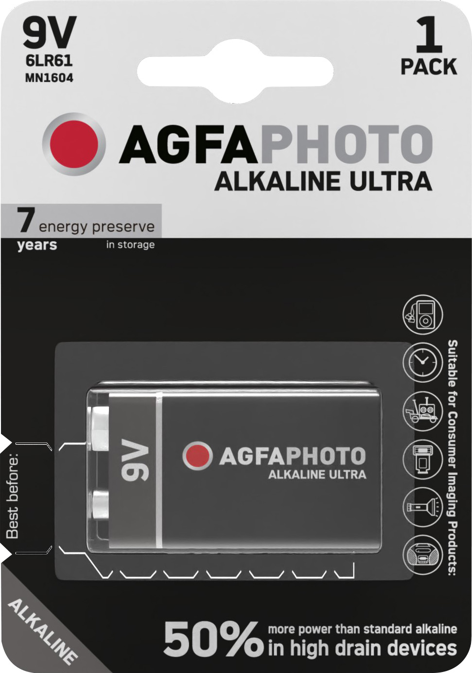 Agfa - Photo Ultra 6Lr61 9 V Block-Batterie Alkali-Mangan 9 V 1 St.