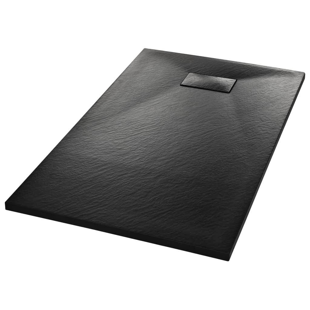 Shower Base Tray Smc Black 120x70 Cm Vidaxl