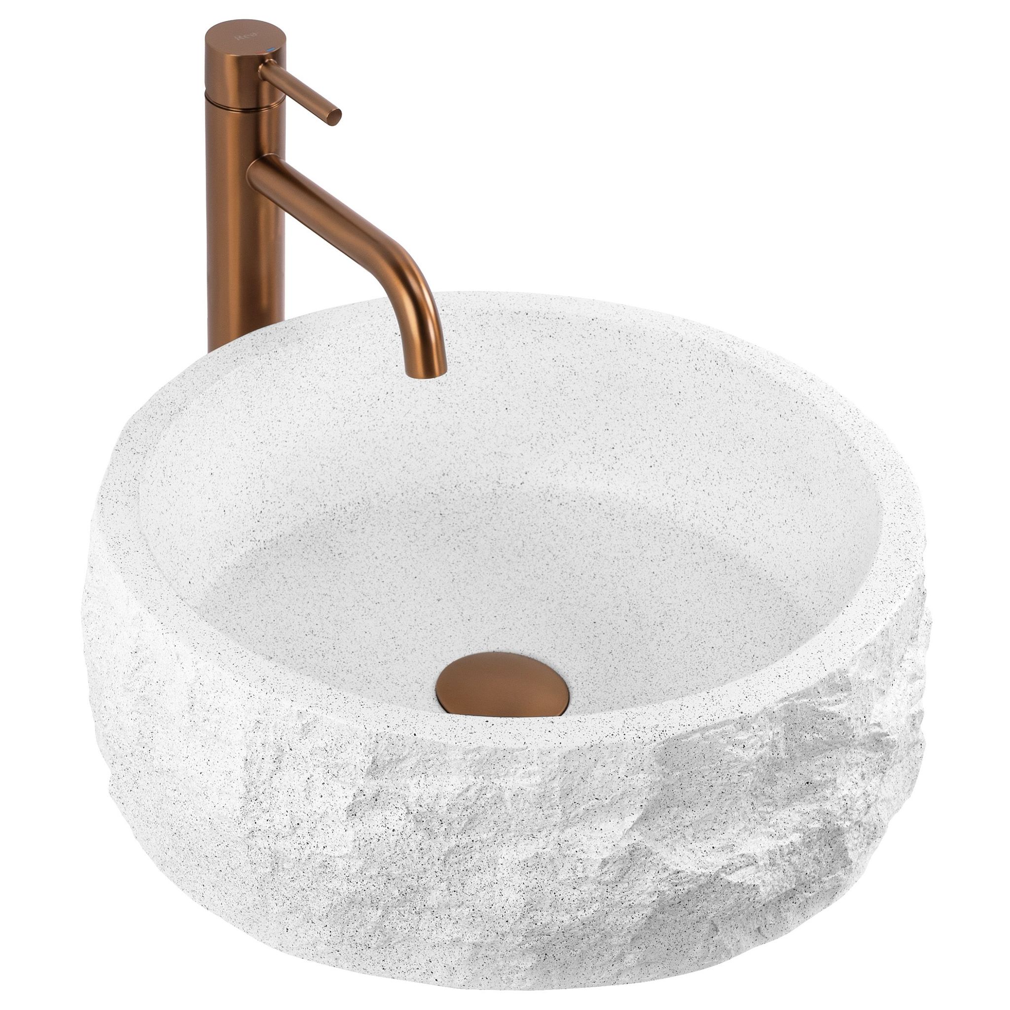 Countertop Washbasin Rea Alice White, Imitation Stone
