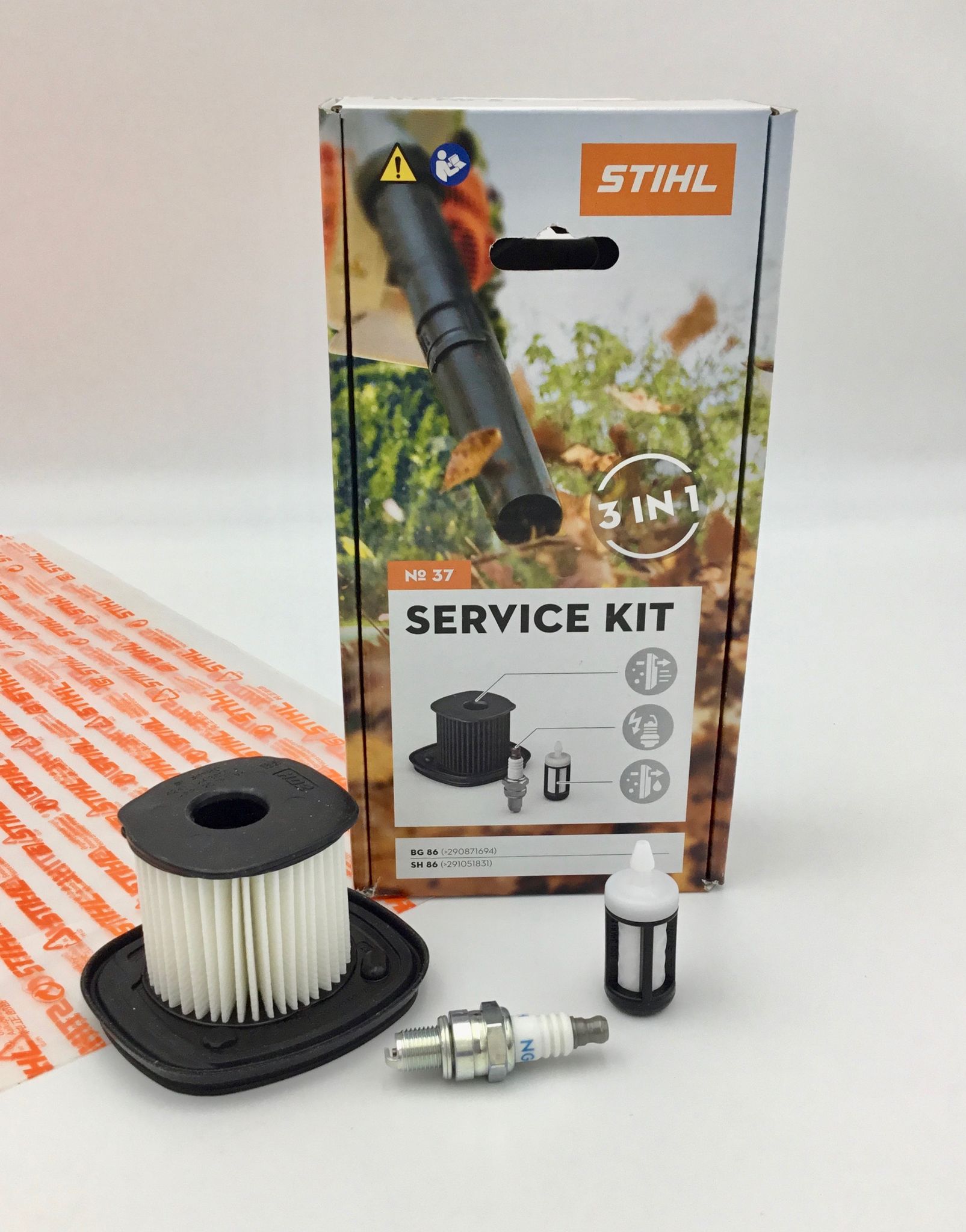 Stihl Service Kit 37 Für Benzin-Laubbläser Bg 86 Und Saughäcksler Sh 86 – Hd2-Luftfilter, Zündkerze, Kraftstofffilter - Image 4