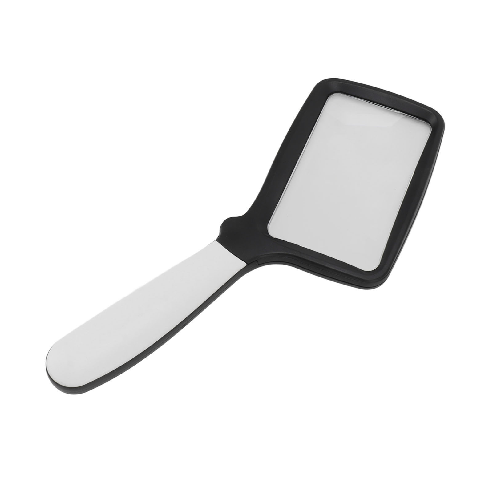 Loupe de lecture rectangulaire 3x grand format, poignée pliante, 5 LED à intensité variable