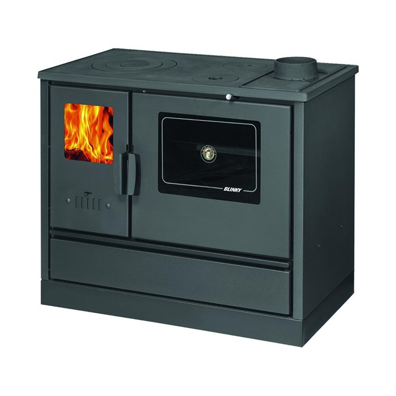 Blinky 98113-40 Lina Cucina A Legna Con Forno Porta Vetro 7,9 Kw 4 Stelle 30-50 M² Colore Antracite