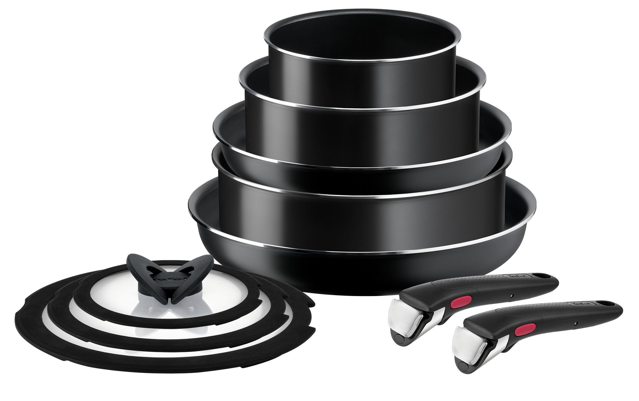 Tefal Schwarz Ingenio Easy Cook & Clean Kochgeschirr-Set (10-Teilig), Pfannenset + Topfset, - Image 2