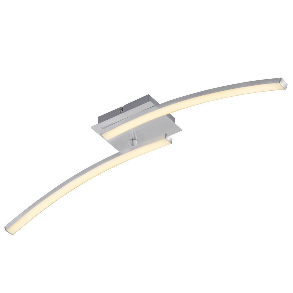 Briloner - Led Deckenleuchte Geschwungen 2-flammig 2x6w 3000k Aluminiumfarbig